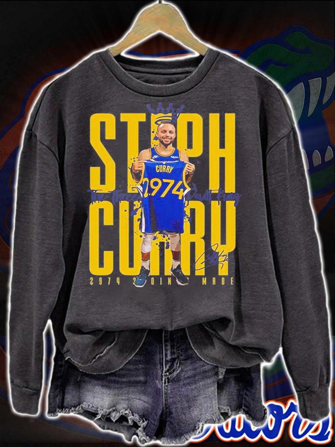 Golden State Warriors Stephen Curry Signature The Three Point King 2974 3 Points Made T-Shirt sweatshirt