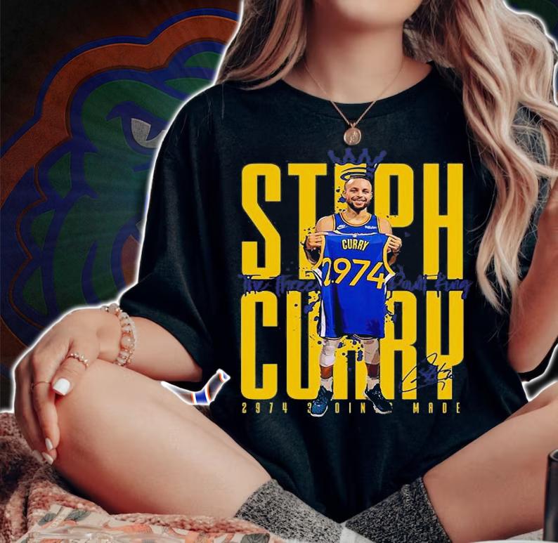 Golden State Warriors Stephen Curry Signature The Three Point King 2974 3 Points Made T-Shirt woman shirt