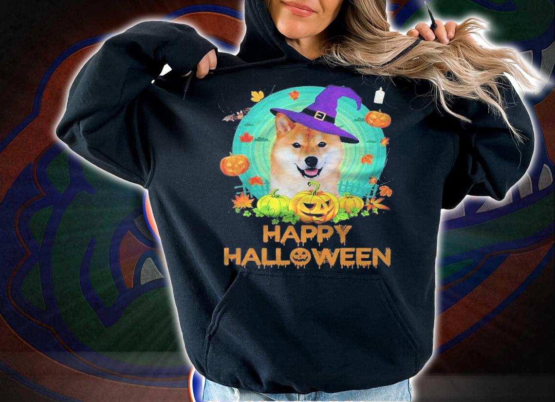 Happy Halloween Shiba Inu Dog Witch Pumpkin Cute Scary Shirt