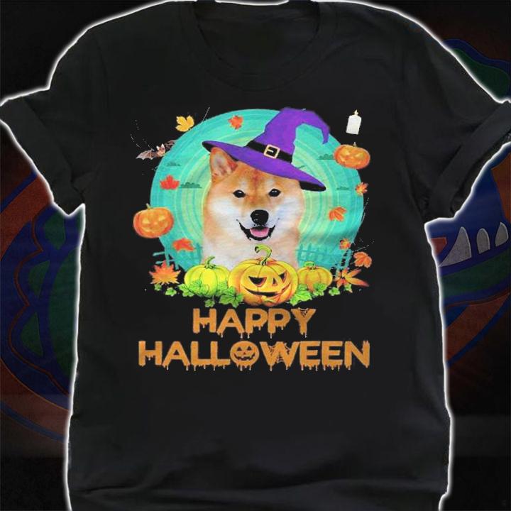 Happy Halloween Shiba Inu Dog Witch Pumpkin Cute Scary Shirt