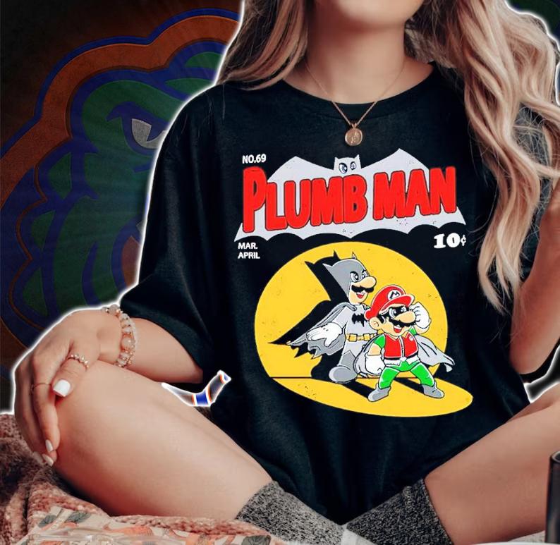 Plumb Man Luigi And Mario X Comic Cover Shirt woman shirt