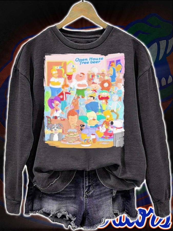The Simpson Open House Free Beer Shirt sweatshirt