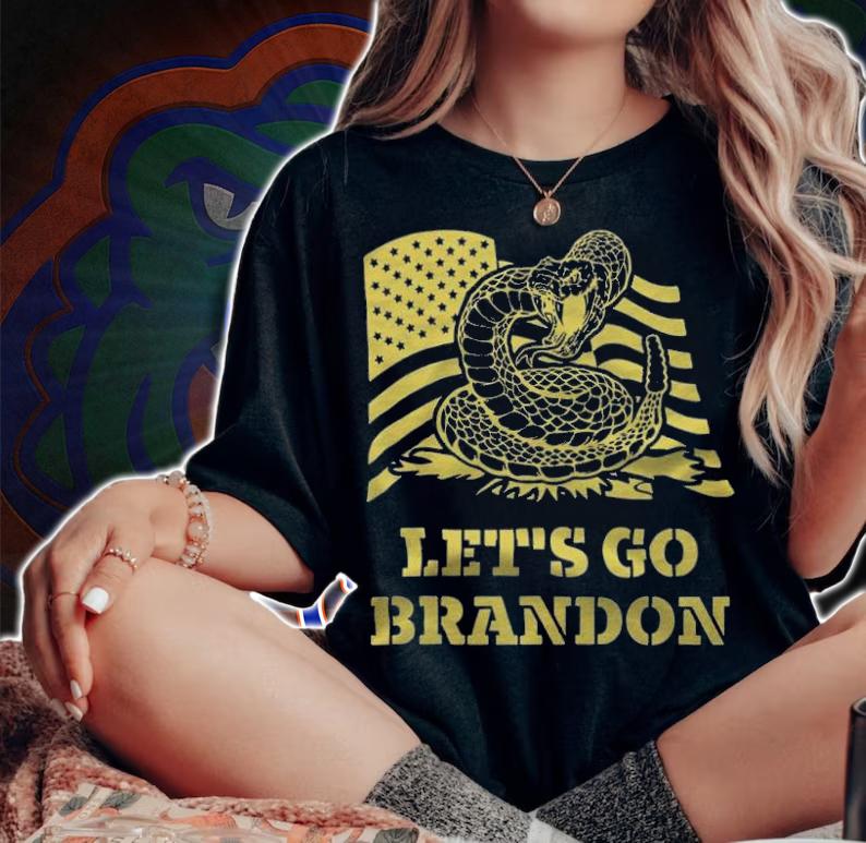 Trending let's Go Brandon Gadsden Flag Impeach Biden T-Shirt woman shirt