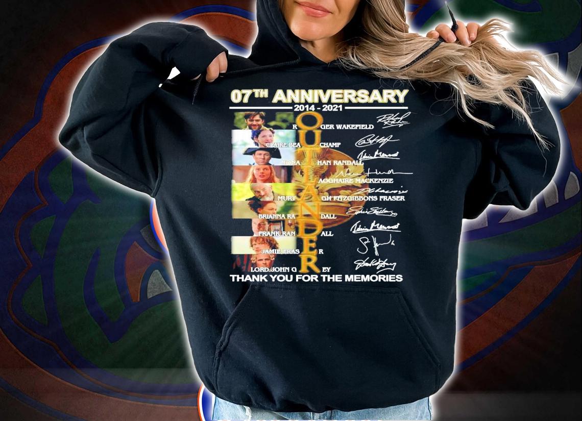 07th anniversary 2014-2021 OUTLANDER signature thank you for the memories t-shirt