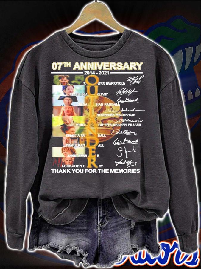 07th anniversary 2014-2021 OUTLANDER signature thank you for the memories t-shirt