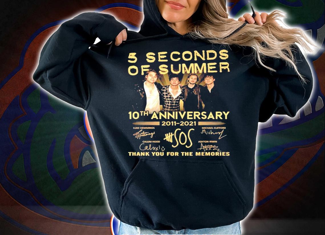 5 Seconds Of Summer 10th anniversary 2011 2021 signatures t-shirt hoodie
