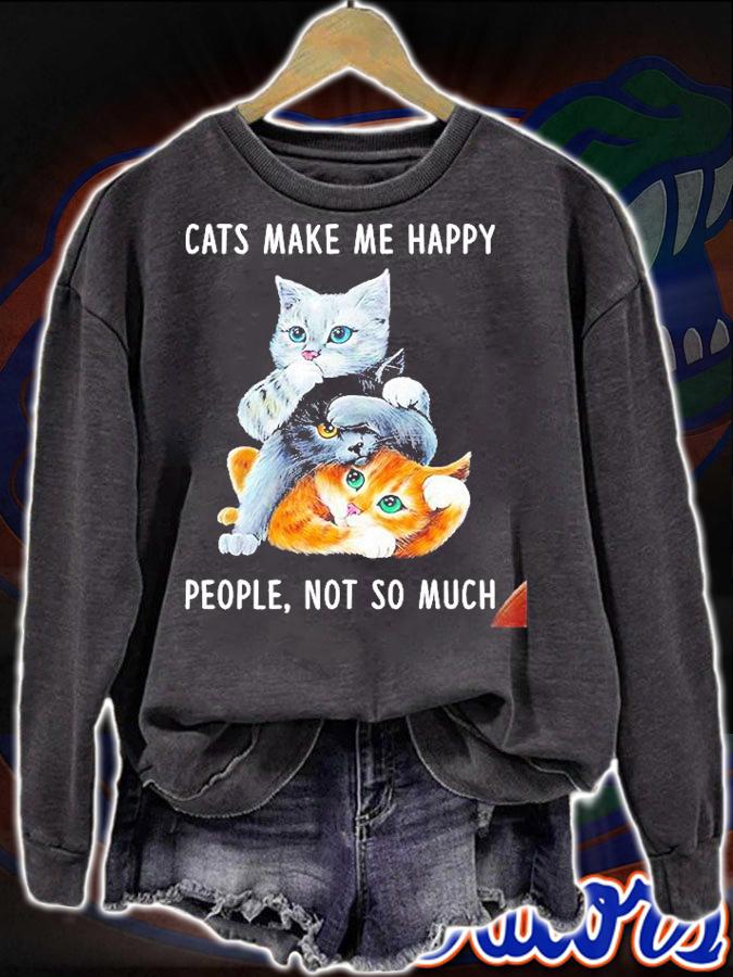 Cats Make Me Happy People Not So Much Shirt