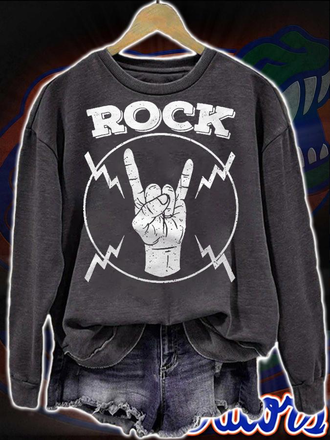 Cool Vintage Rock N Roll Hand Gift Funny Musicians Symbol Shirt