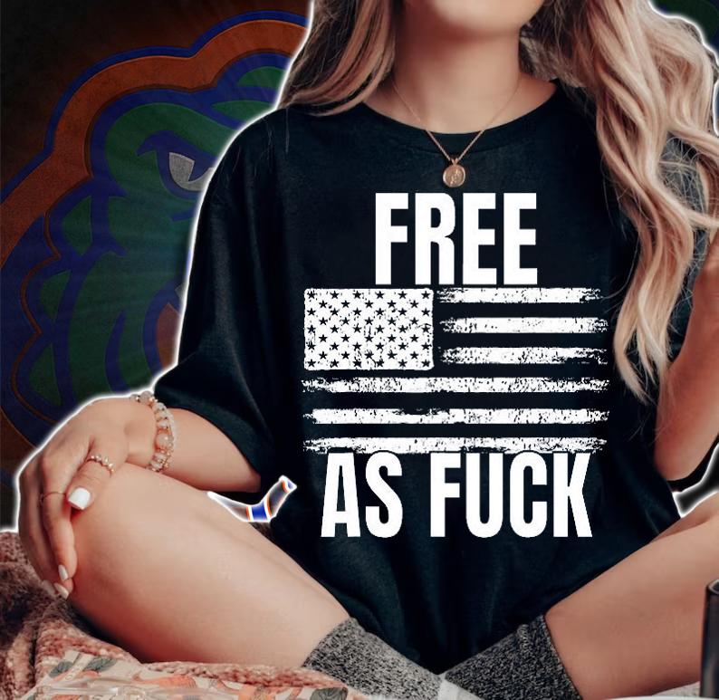 Free As Fuck USA Flag T-Shirt