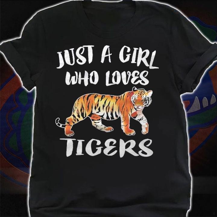 Just A Girl Who Loves Tigers Tiger Animal Lover Gift Raglan Baseball Shirt shirt