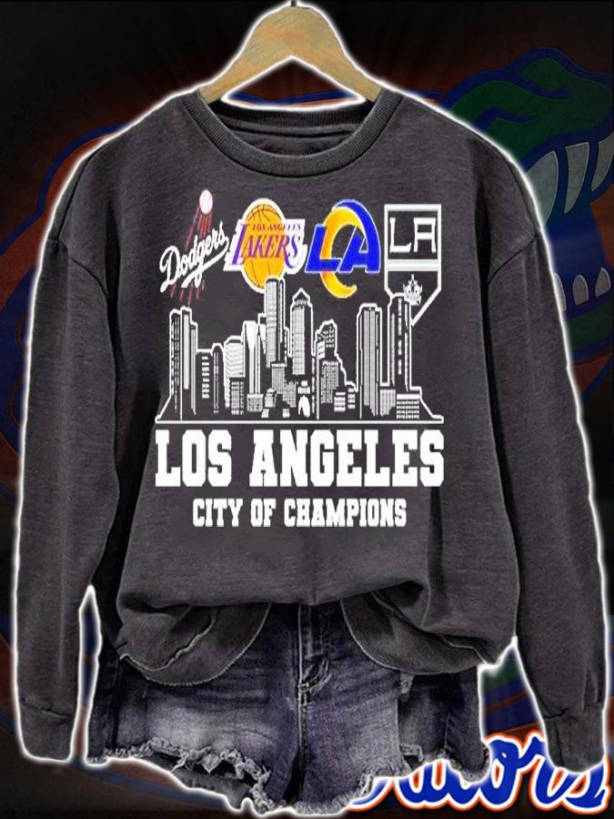 Los Angeles City Of Champions Dodgers Lakers Rams Kings T-Shirt sweatshirt