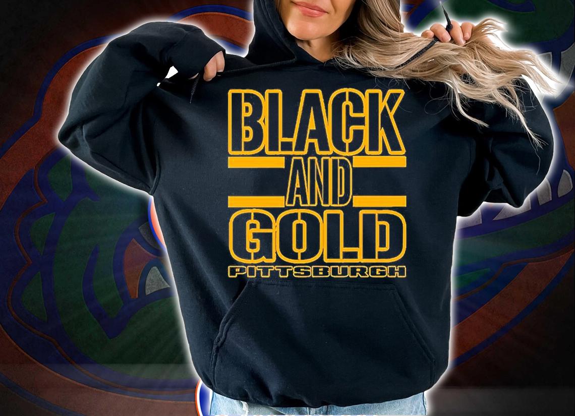 Pittsburgh LYFE Black and Gold True Football Colors T-Shirt hoodie