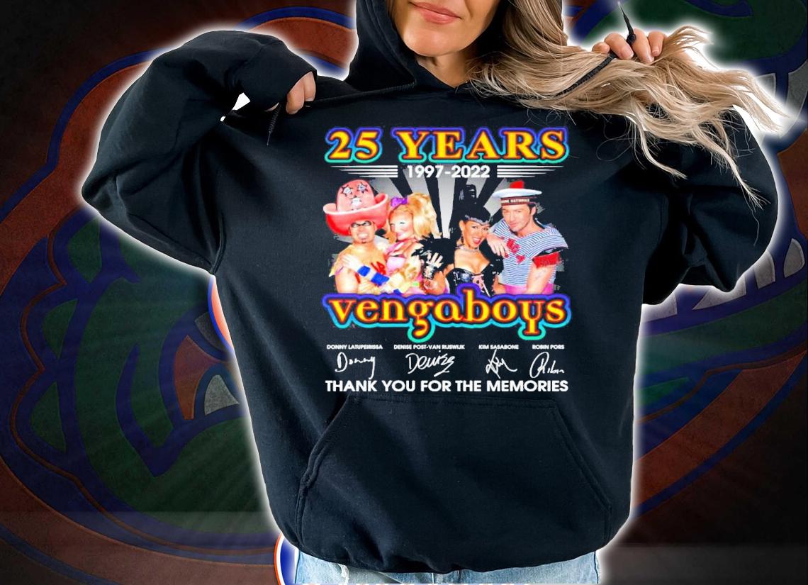25 Years 1997-2022 Vengaboys Signature Thank You For The Memories t-shirt