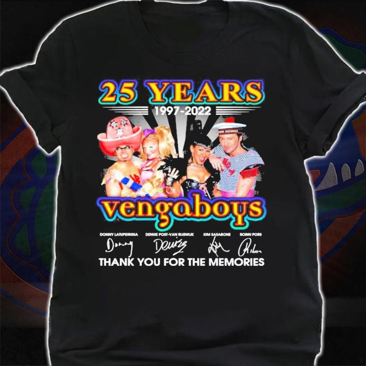 25 Years 1997-2022 Vengaboys Signature Thank You For The Memories t-shirt