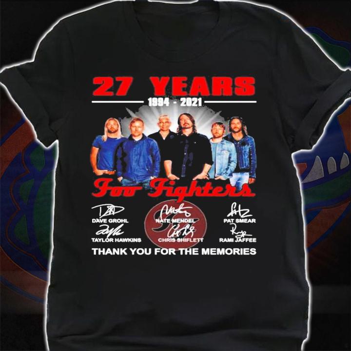 Foo Fighters 27 years 1994-2021 thank you for the memories t-shirt shirt