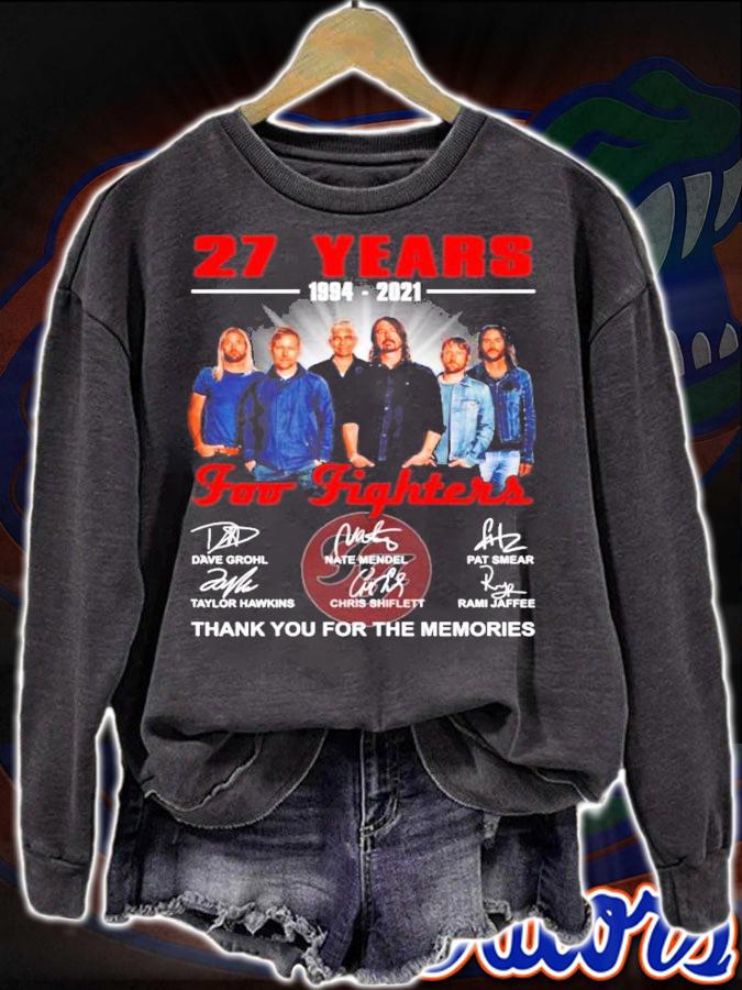 Foo Fighters 27 years 1994-2021 thank you for the memories t-shirt sweatshirt