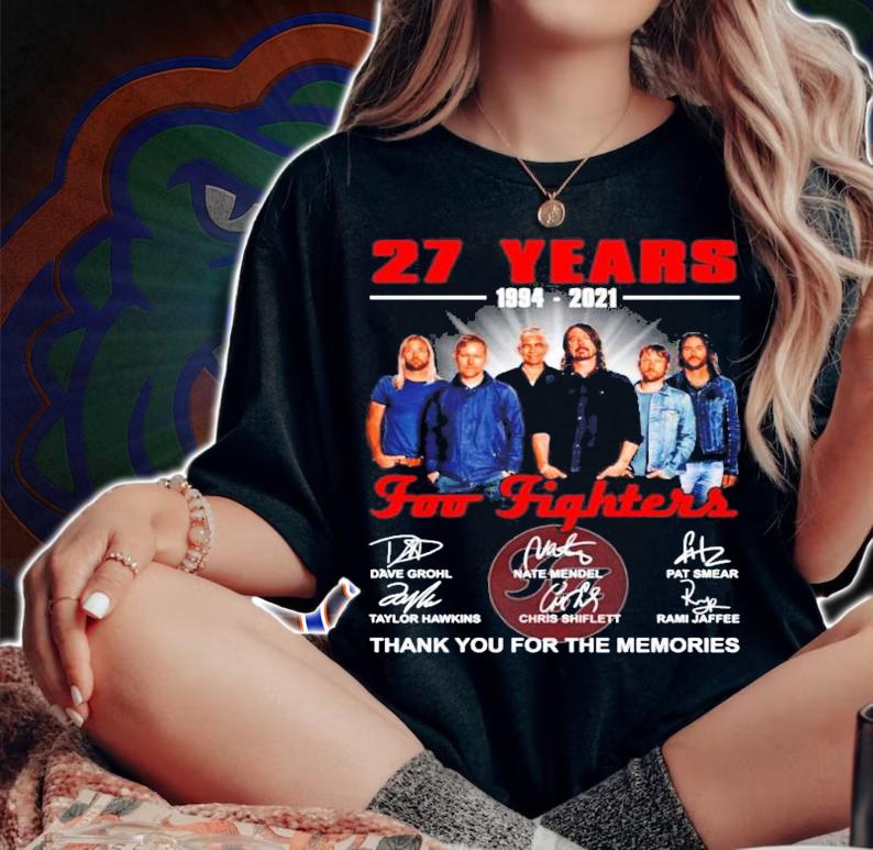 Foo Fighters 27 years 1994-2021 thank you for the memories t-shirt woman shirt