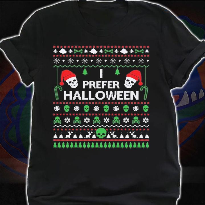 Funny I Prefer Halloween Christmas Santa Claus T-Shirt