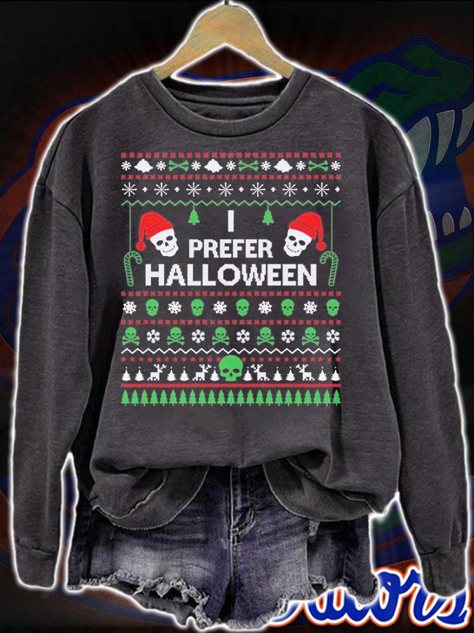 Funny I Prefer Halloween Christmas Santa Claus T-Shirt