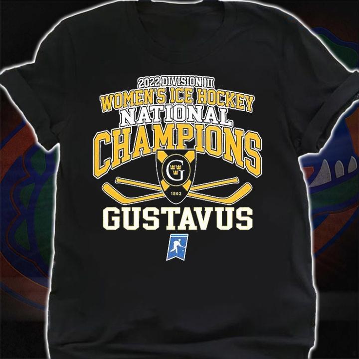Gustavus Adolphus NCAA Division III Women's ICE Hockey National Champions 2022 T-Shirt shirt