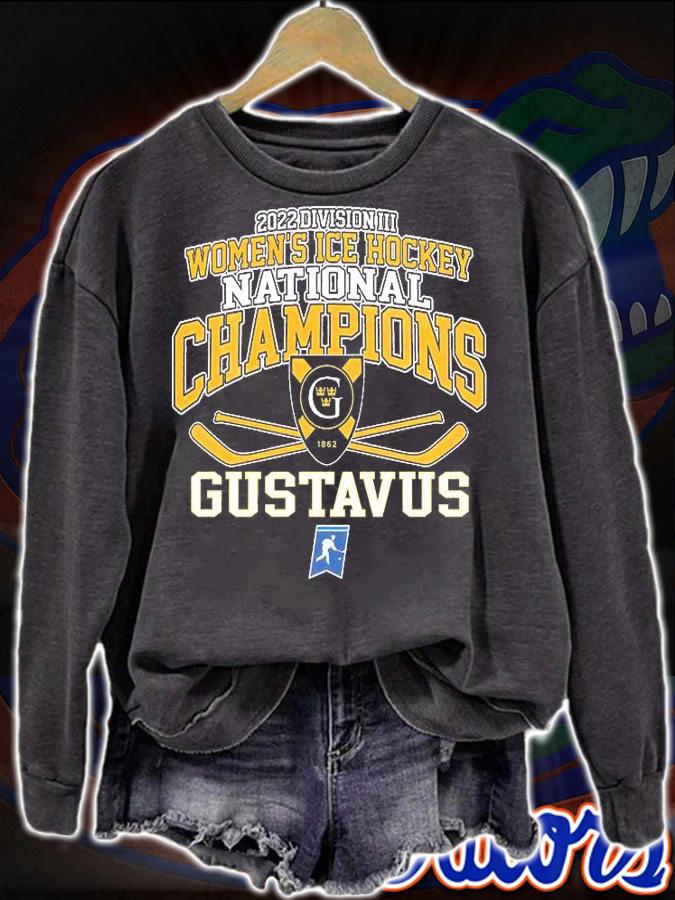 Gustavus Adolphus NCAA Division III Women's ICE Hockey National Champions 2022 T-Shirt sweatshirt