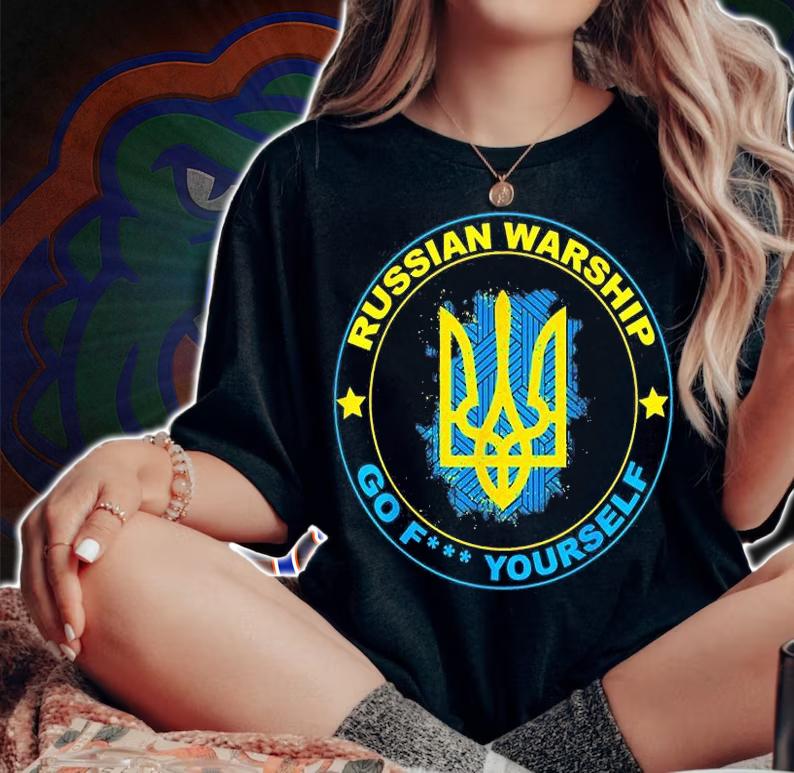 I Stand With Ukraine Flag Russian Go F Yourself Free Ukraine T-Shirt woman shirt