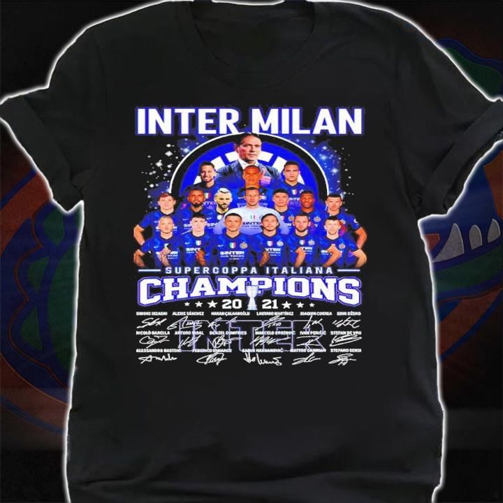 Inter Milan Supercoppa Italiana Champions 2021 Signatures Shirt shirt