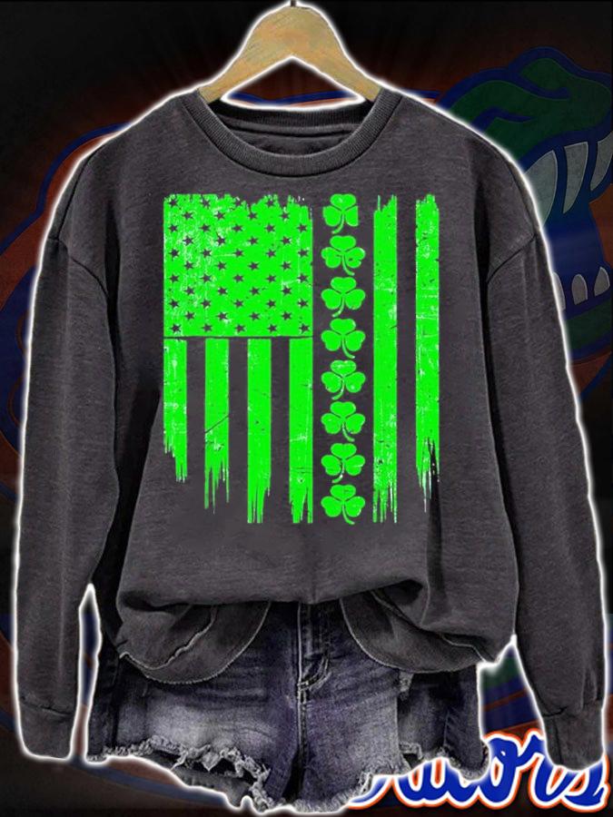 Irish American Flag Shamrock St Patrick's Day t-shirt sweatshirt
