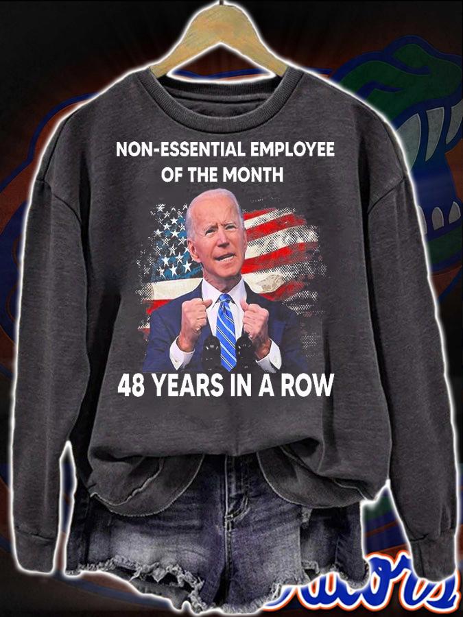 Joe Biden Non-Essential Employee Of The Month 48 Years In A Row T-Shirt