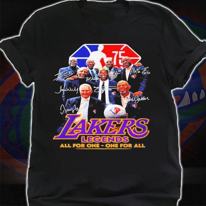 Lakers Legends All For One One For All Signatures Shirt