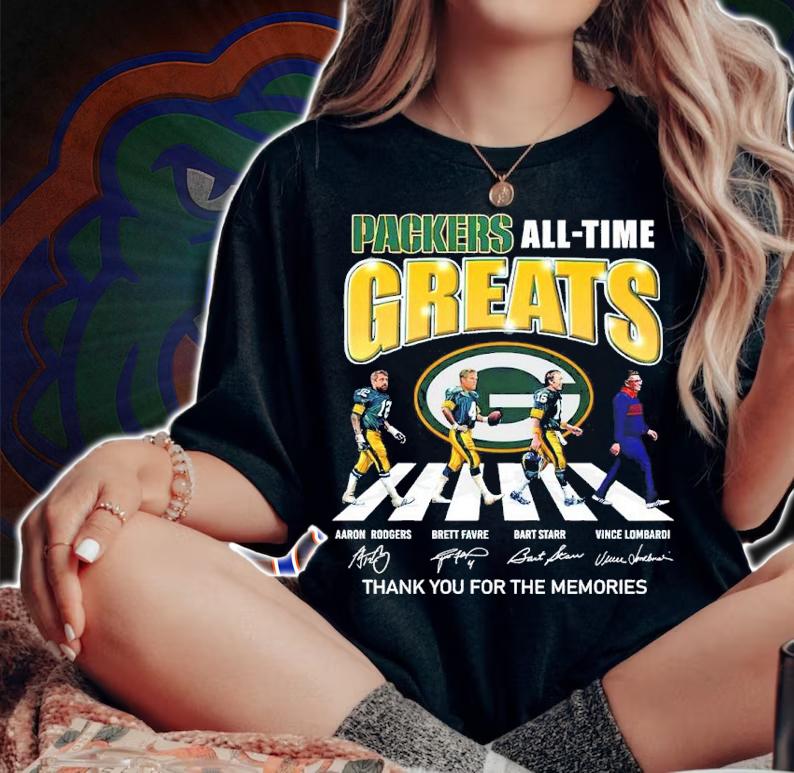 Packers all time Greats Abbey Road signatures shirt woman shirt
