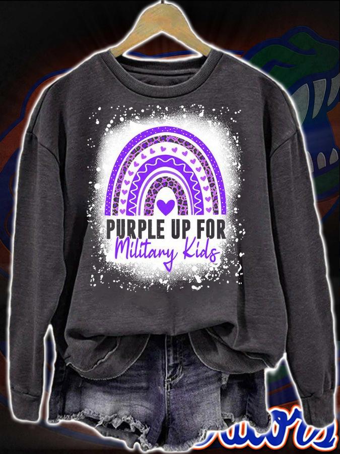 Purple Up For Military Kids Month Of The Military Child Design T-Shirt