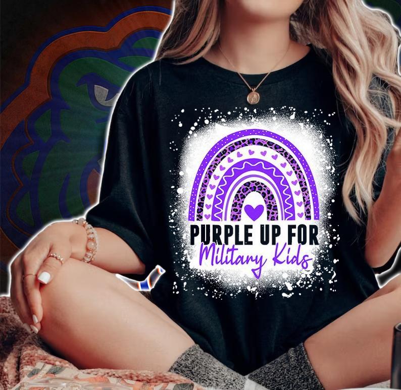 Purple Up For Military Kids Month Of The Military Child Design T-Shirt