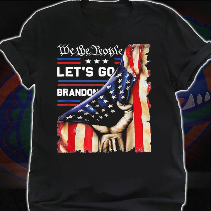 We The People Let's Go Brandon Fist USA Flag Vintage T-Shirt shirt