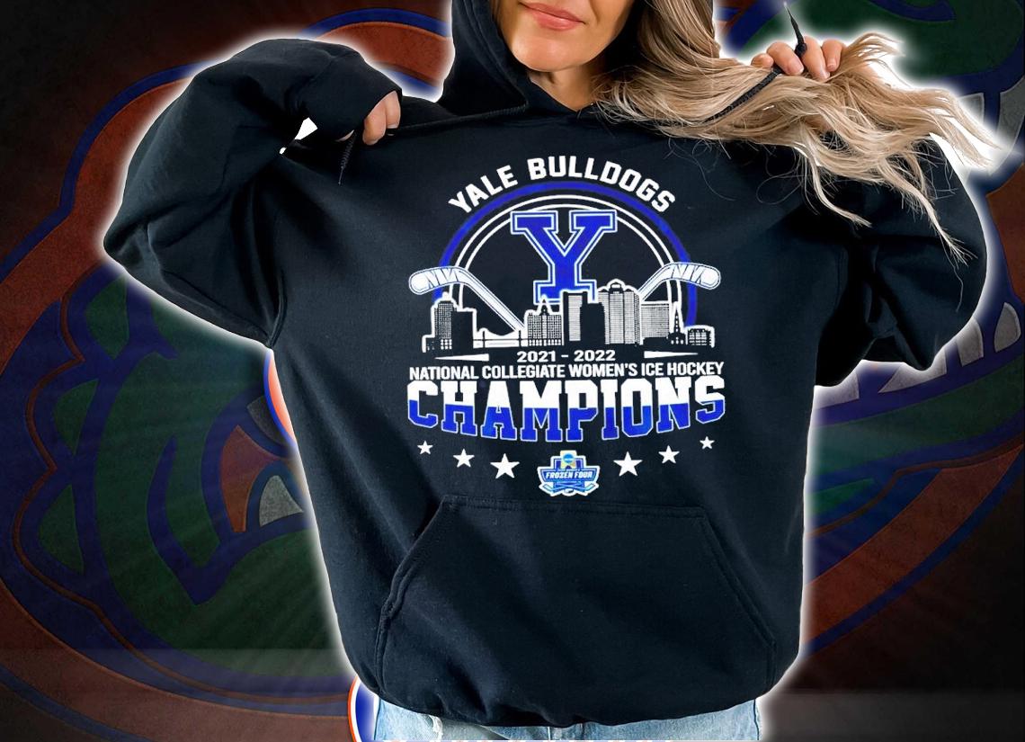 Yale Bulldogs National Collegiate Women's Ice Hockey Champions 2021-2022 Shirt hoodie