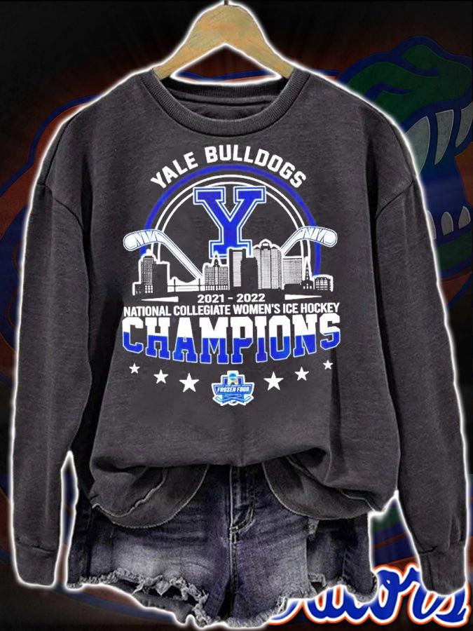 Yale Bulldogs National Collegiate Women's Ice Hockey Champions 2021-2022 Shirt sweatshirt