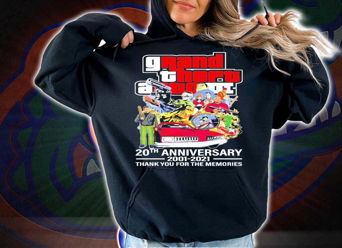 Grand Theft Auto III 20th anniversary 2001-2021 shirt hoodie