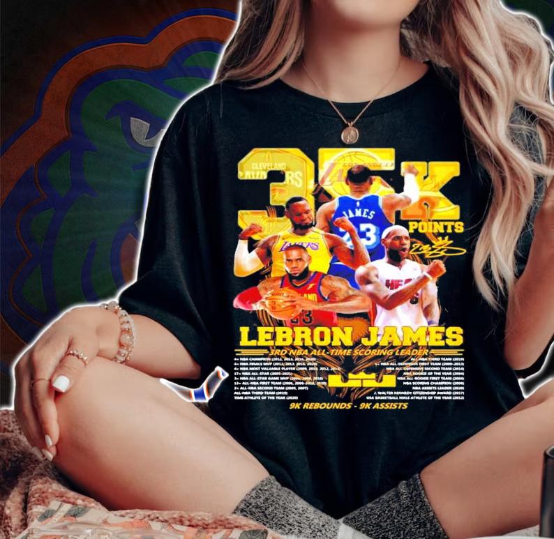 Lebron James 3RD NBA all-time scoring leader shirt