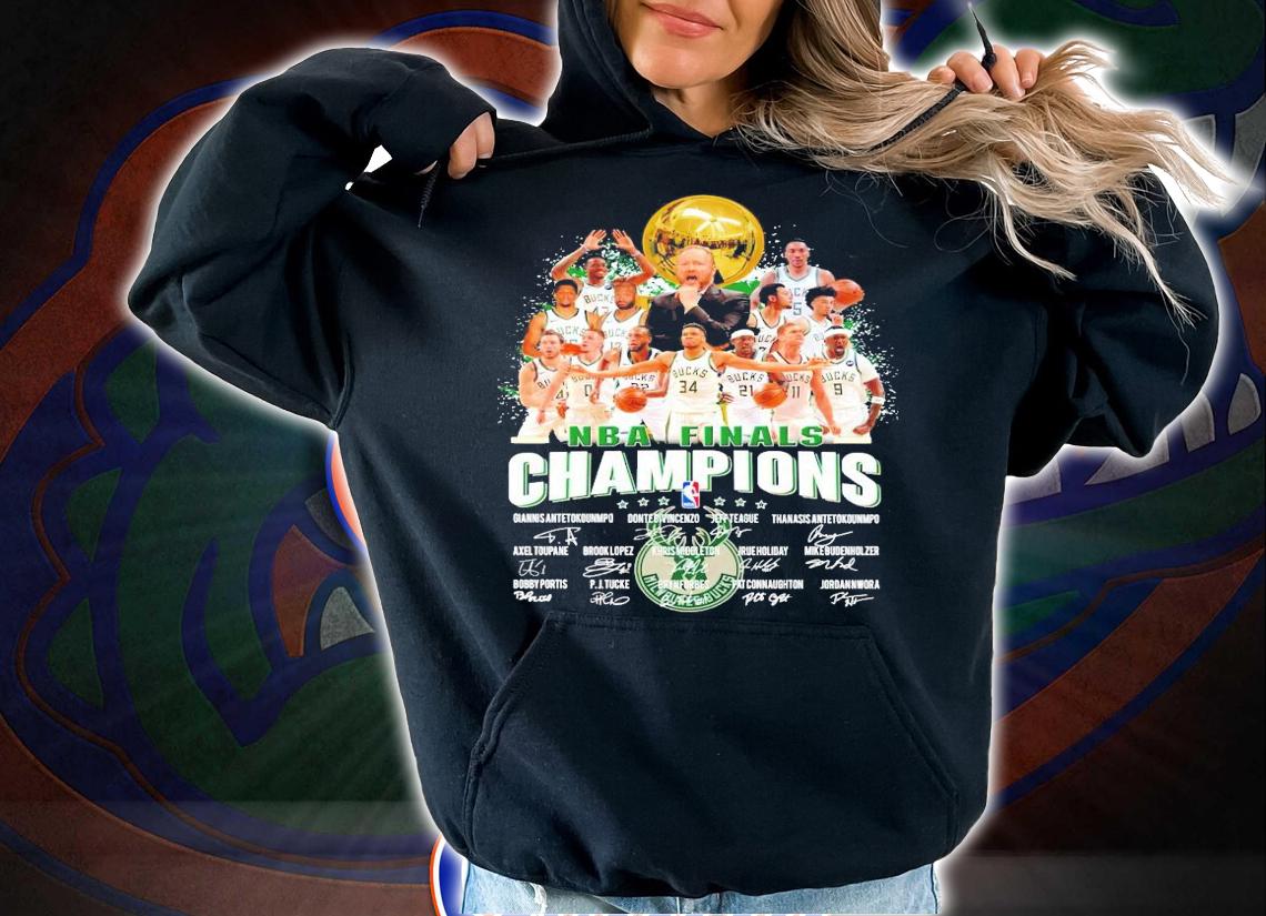 Milwaukee Bucks Cup NBA Finals Champions signature shirt