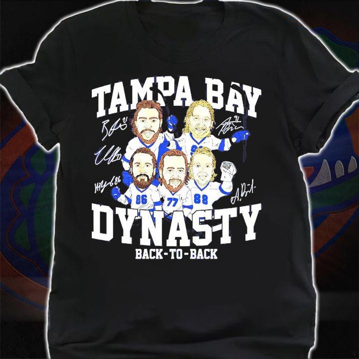 Tampa Bay Dynasty Caricature back to back hockey signature shirt shirt