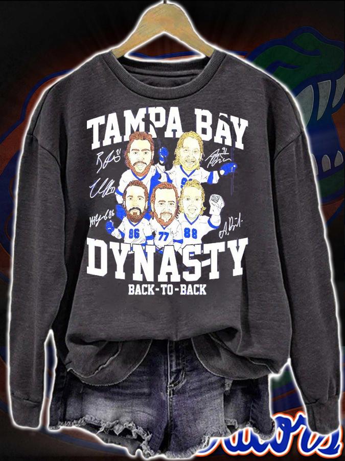 Tampa Bay Dynasty Caricature back to back hockey signature shirt sweatshirt