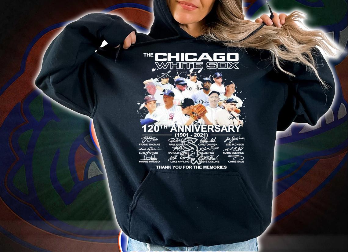 The Chicago White Sox 120th anniversary 1901-2021 signatures t-shirt