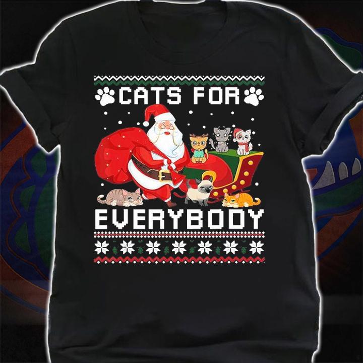 Ugly Cats for everybody Santa Claus Christmas T-shirt