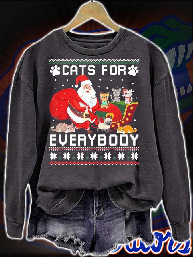 Ugly Cats for everybody Santa Claus Christmas T-shirt