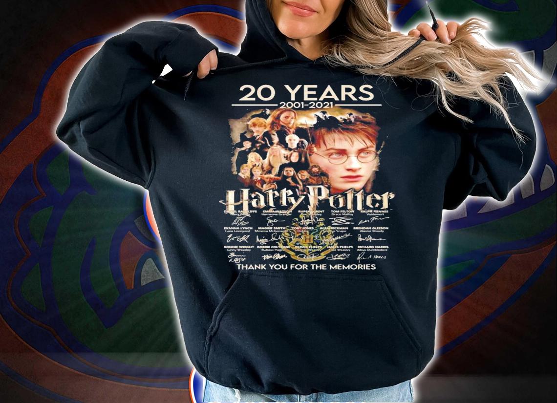 20 years 2001-2021 Harry Potter signature shirt hoodie