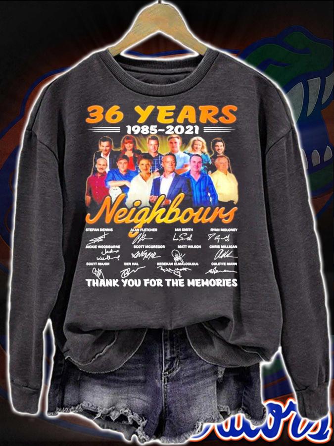 36 years 1985-2021 Neighbours signatures shirt sweatshirt