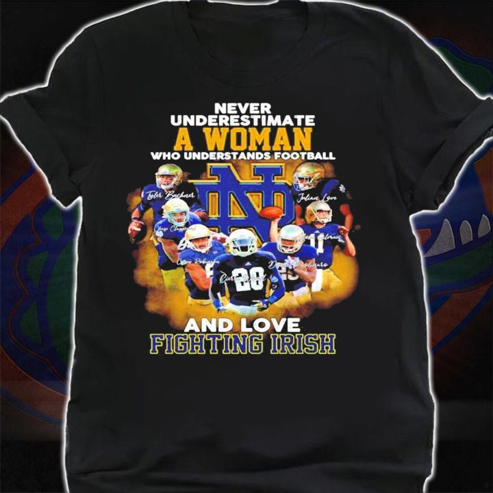 A woman who understands football and love Fighting Irish signatures shirt