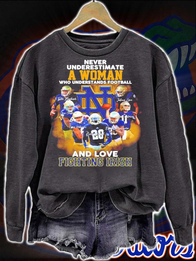 A woman who understands football and love Fighting Irish signatures shirt