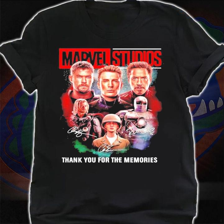 Avengers Marvel studios Thor Captain America and Iron Man signature shirt