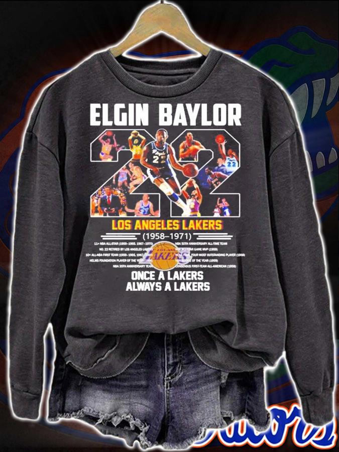 Elgin Baylor 22 Los Angeles Lakers 1958-1971 once a Lakers always a Lakers shirt